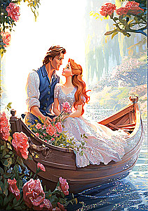 Gemälde nach Zahlen mit Kristallen aus Kristall 40x50 - Romantisches Paar