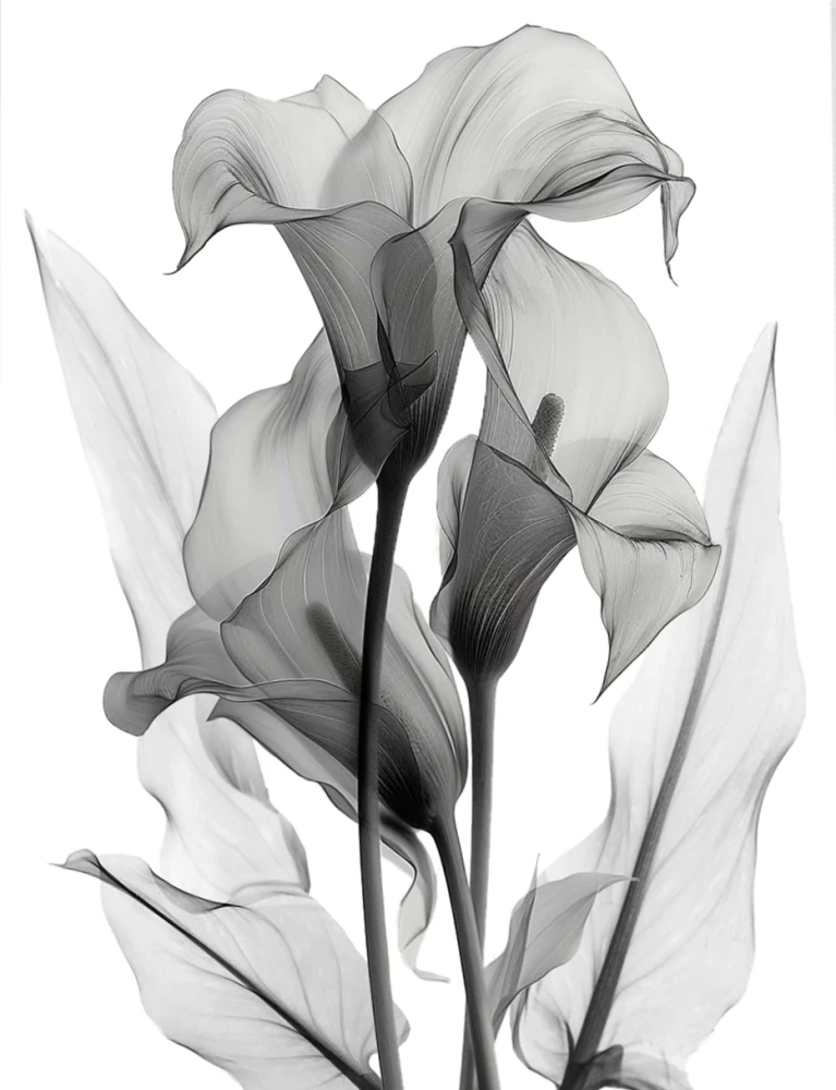 Bild nach Zahlen 40x50 - Monochrome Callas