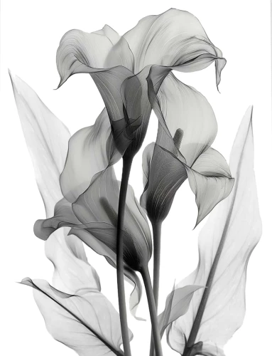 Bild nach Zahlen 40x50 - Monochrome Callas