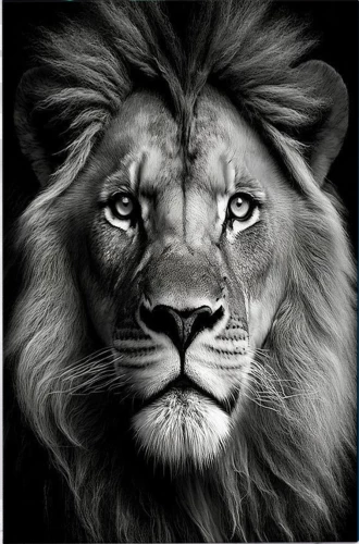 Malerei nach Zahlen 40x50 Schwarz Leinwand - Blick des Löwen
