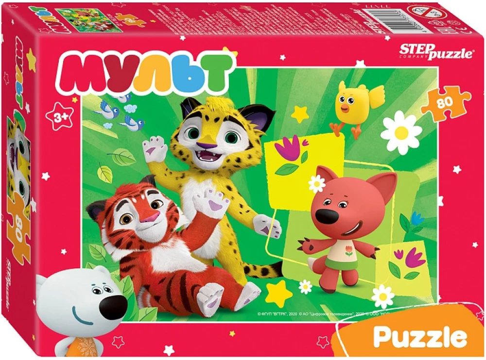 Puzzles - Cartoons. Mi-mi-mishki. Fairy Patrol and others, 80 pieces, assorted