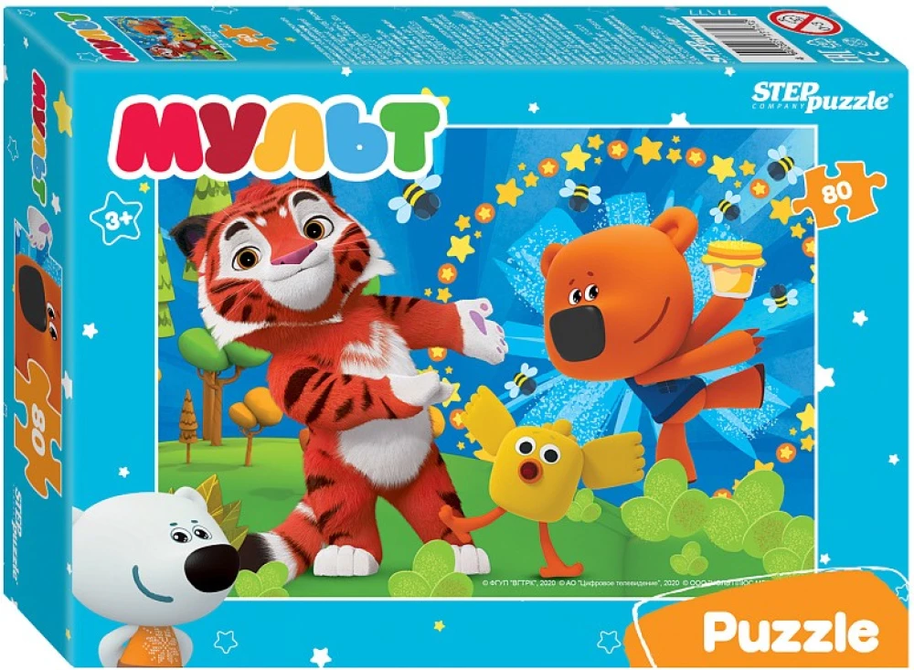 Puzzles - Cartoons. Mi-mi-mishki. Fairy Patrol and others, 80 pieces, assorted