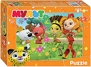 Puzzles - Cartoons. Mi-mi-mishki. Fairy Patrol and others, 80 pieces, assorted