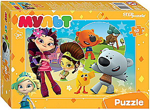 Puzzles - Cartoons. Mi-mi-mishki. Fairy Patrol and others, 80 pieces, assorted