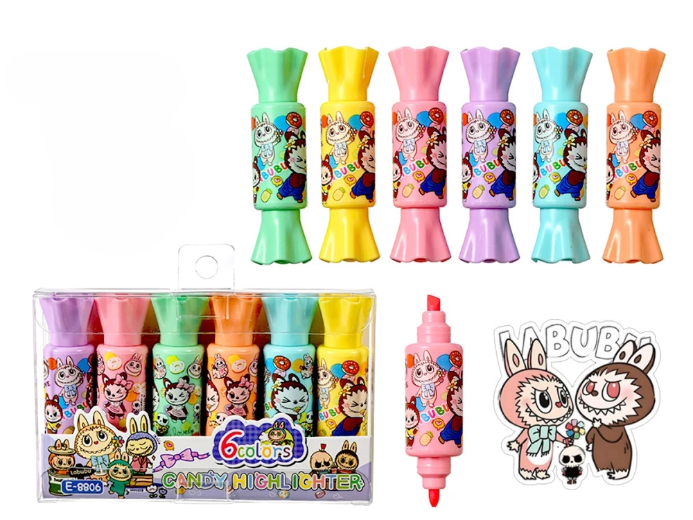 Highlighter Set - The Monsters, 1-3mm, Double-Sided, 6 Colors