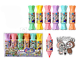 Highlighter Set - The Monsters, 1-3mm, Double-Sided, 6 Colors