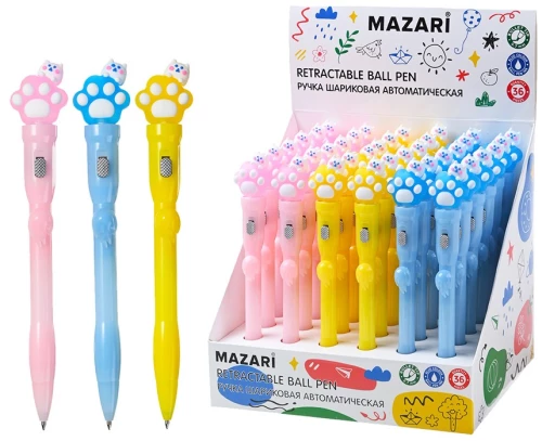 Automatinė kamuoliuko plunksna - Pėdutė, mėlyna, asortimente