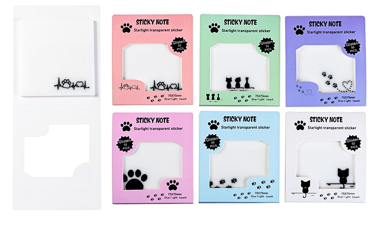 Sticky Note Pad - Paws, assorted