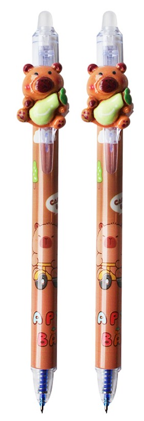 Ручка гелевая со стираемыми чернилами автоматическая - Капибара, в ассортименте