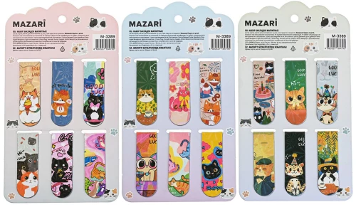 Magnetinių žymeklių rinkinys - Katės, asortimentas