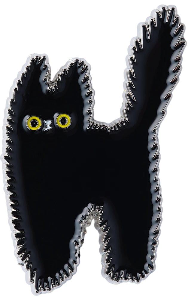 Значок эмалированный - Тревожный котик