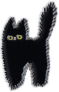 Значок эмалированный - Тревожный котик