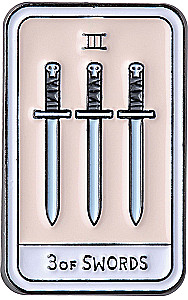 Значок эмалированный - Таро Мечи