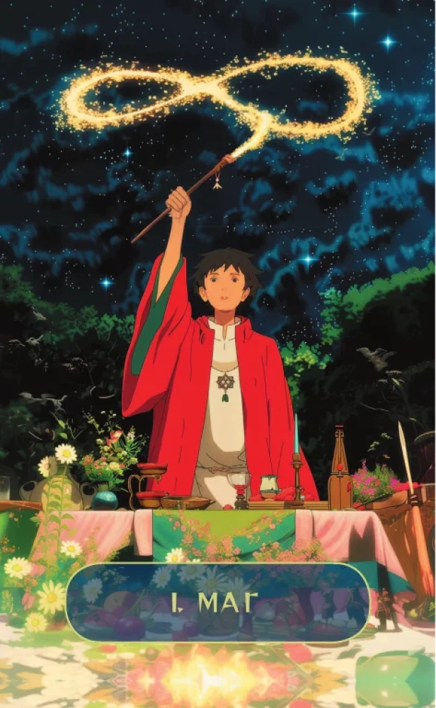 Tarot Magical Worlds Anime (78 cards and a book via QR code)