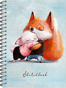 Sketchbook – Hugs. Fox and Bunny, A5, 60 sheets, unlined