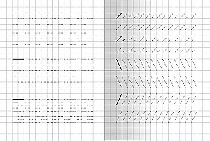 Notebook with practice sheets. Writing along the contour