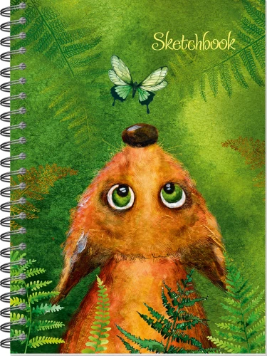 Sketchbook for Drawings – Mischievous Fox, A5, 60 Sheets, Unlined