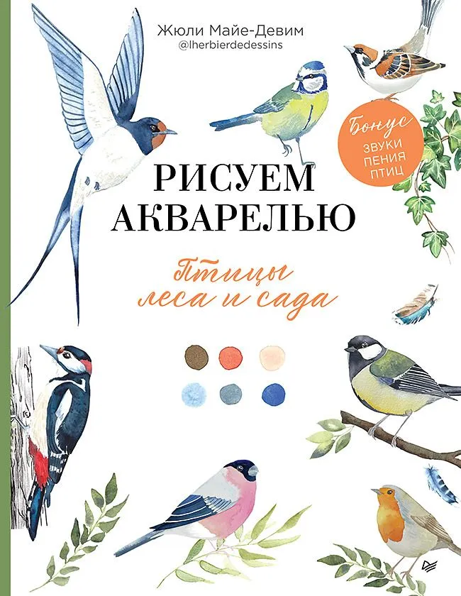 Aquarellmalerei. Vögel des Waldes und Gartens