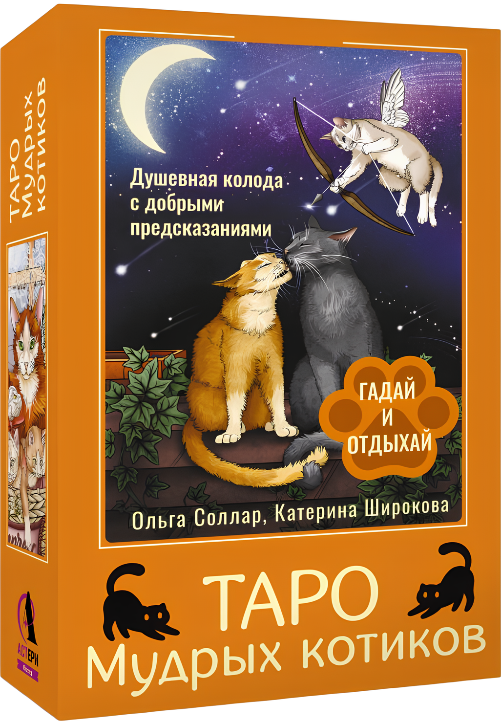 Tarot kartes - Gudro kaķu Tarot. Dvēseliska kāršu kaste ar labiem pareģojumiem. Gadi un atpūties (78 kārtis + rokasgrāmata)