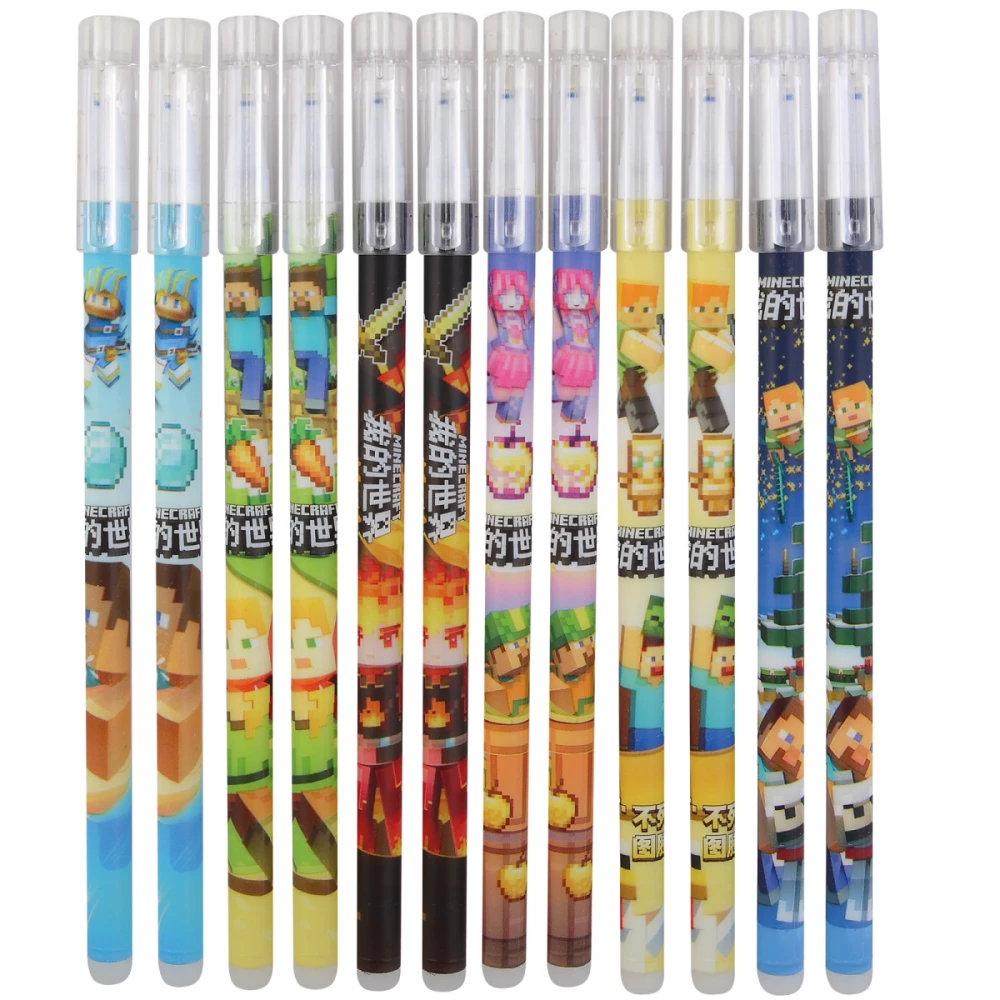 Gel Pen - Minecraft, blue with erasable ink, assorted