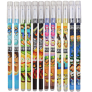 Gel Pen - Minecraft, blue with erasable ink, assorted