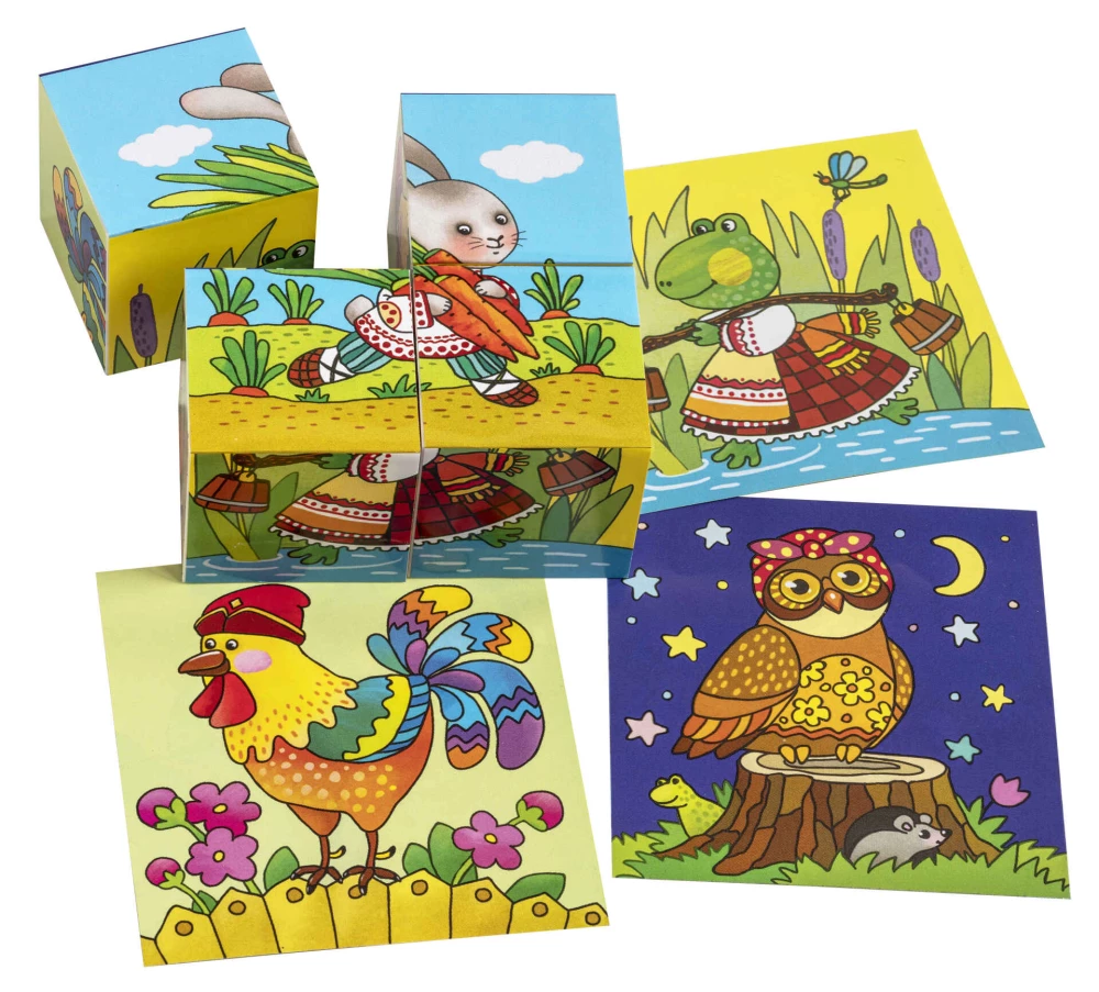 Smart cubes in a little tray. 4 pieces. Who lives in the fairy tale