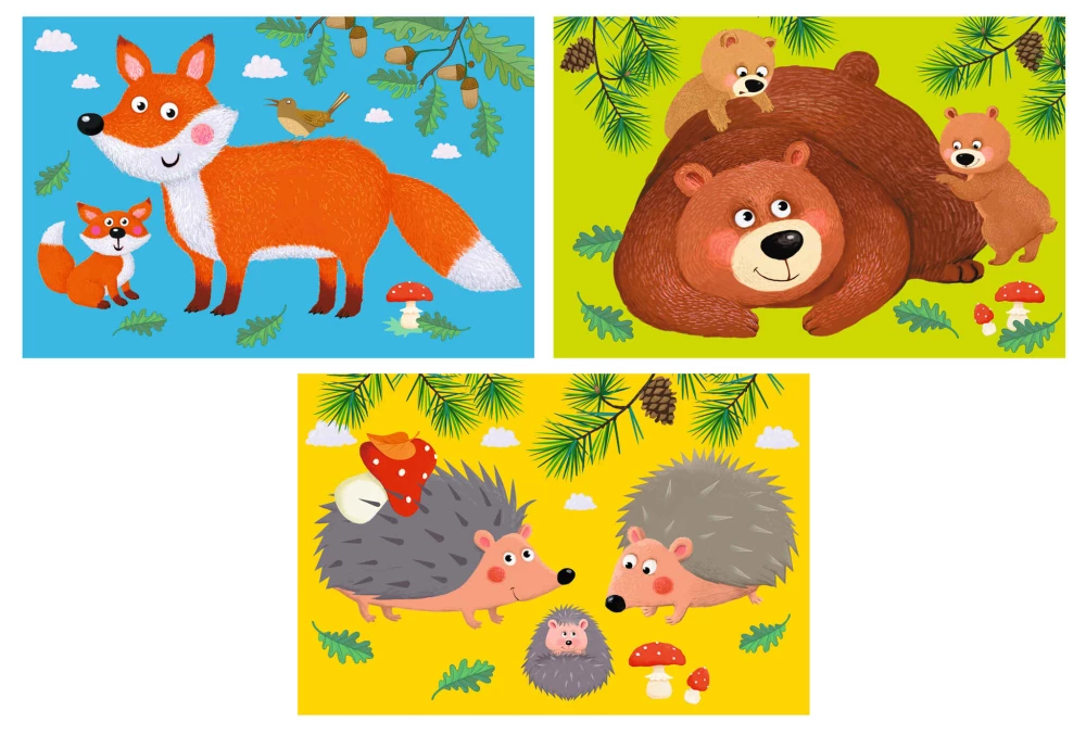 Smart Cubes in a Tray. 6 Pieces. Forest Dwellers