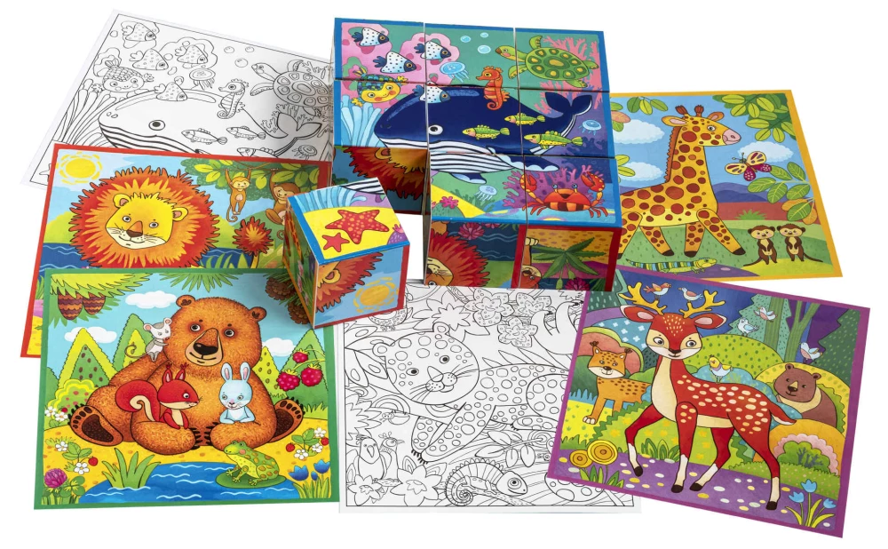 Smart cubes in a tray. 9 pieces. Spotted leopard