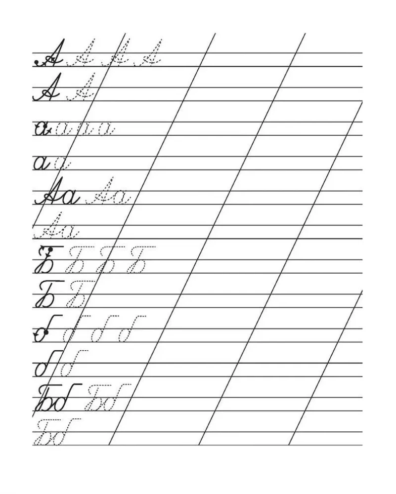 Copybooks. Workbook. Cursive Letters