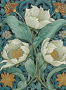 Блокнот Botanica (белые цветы на голубом фоне)