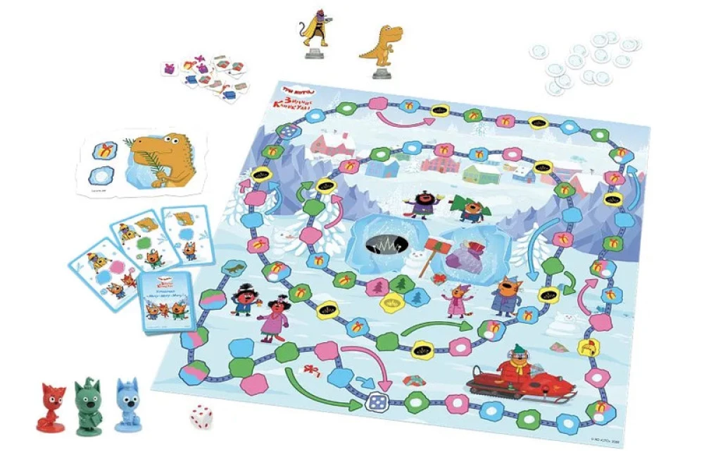 Настольная игра - Три кота. Зимние каникулы. Команда Миу-миу-миу!