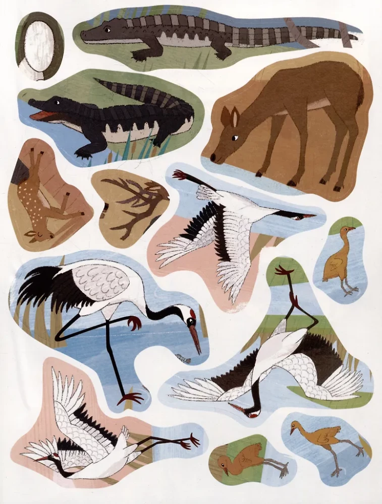 World of Animals. Stickers. By the Waterbody