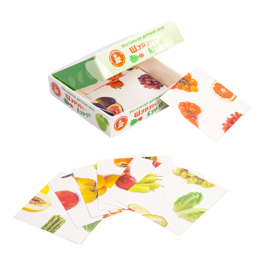 Gra planszowa - Szurum-Burum. Znajdź połowę (warzywa, owoce)