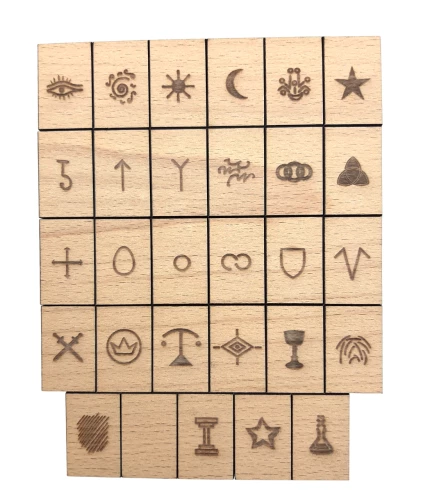 Witch Runes (Set of Wooden Witch Runes for Divination Made of Beech)
