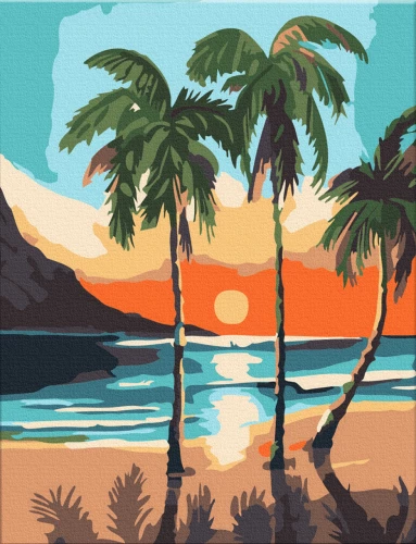 Paint by numbers - Palm Trees at Sunset