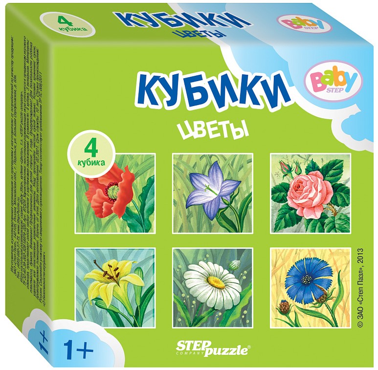 4 cubes Baby Step Flowers