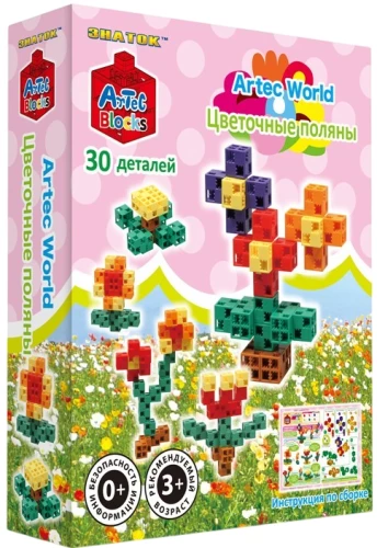 Конструктор - Artec World. Цветочные поляны, 30 деталей