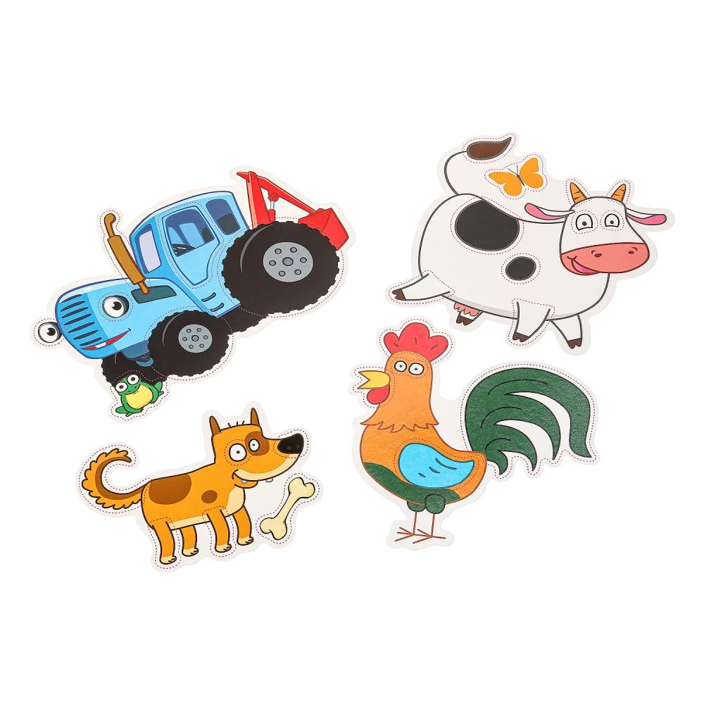 Soft Applique. Blue Tractor