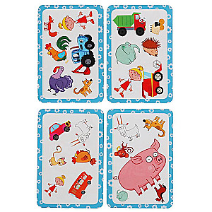 Gra planszowa - Megadublet. Znajdź parę. Niebieski traktor