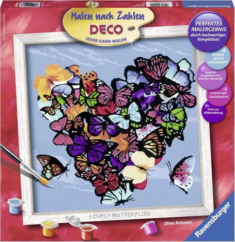 Картина по номерам 30X30cm - Lovely Butterflies