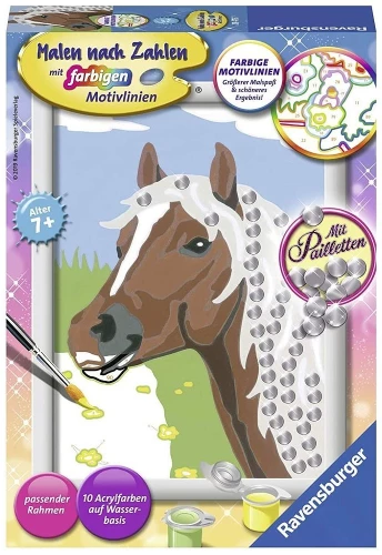 Картина по номерам 13x18cm - Лошадь