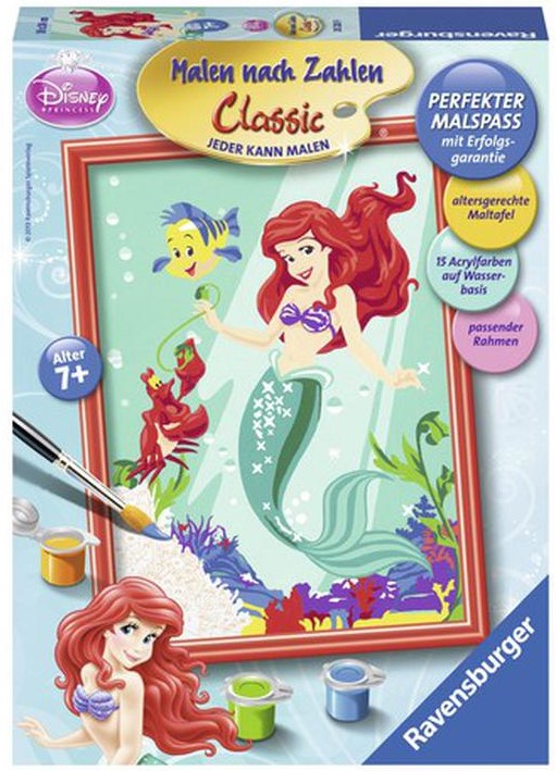 Malerei nach Zahlen 24x18 cm - Die kleine Meerjungfrau