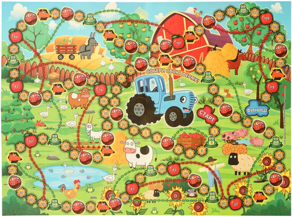 Gra planszowa - Niebieski traktor. Wesoła farm