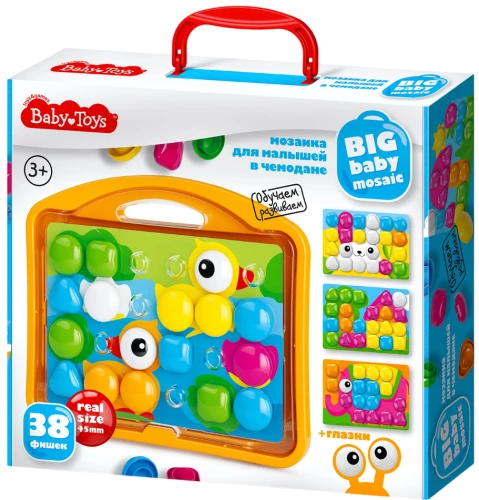 Mozaika dla maluchów - Kaczuszki, w walizce 38 elementów. Guziki z szablonami