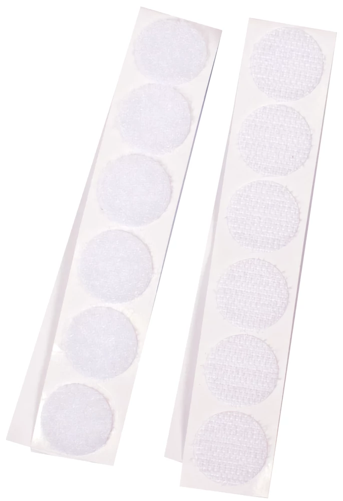 Klettverschlüsse-Set, 12 Stück, weiß