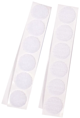Velcro set, 12 pieces, white