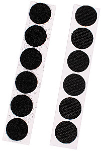 Kleepuvate padjakestega komplekt, 12 tk, mustad