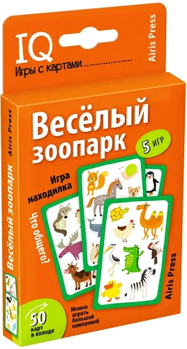 IQ kortų žaidimai. Linksmas zoologijos sodas