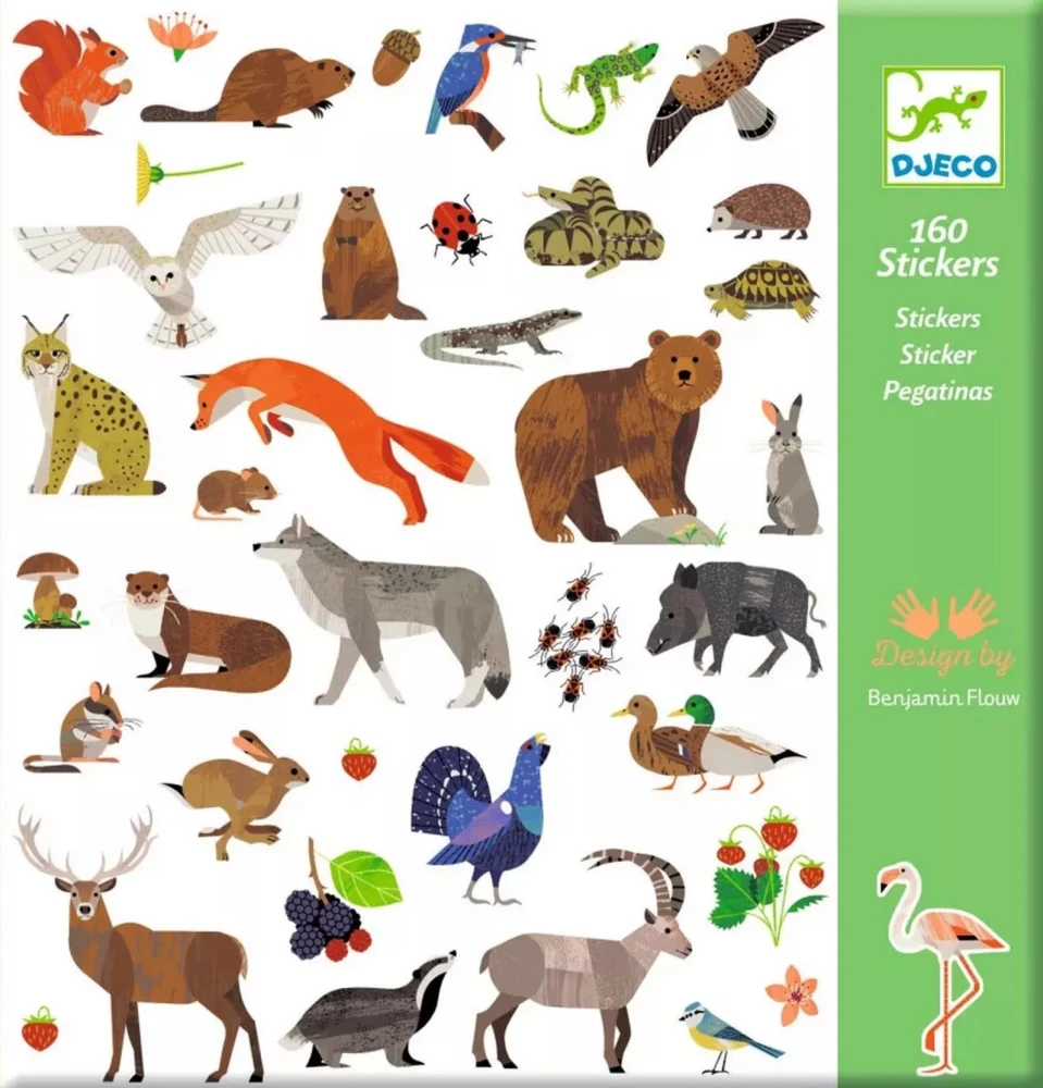 Animal Stickers - Fauna, 160 Stickers
