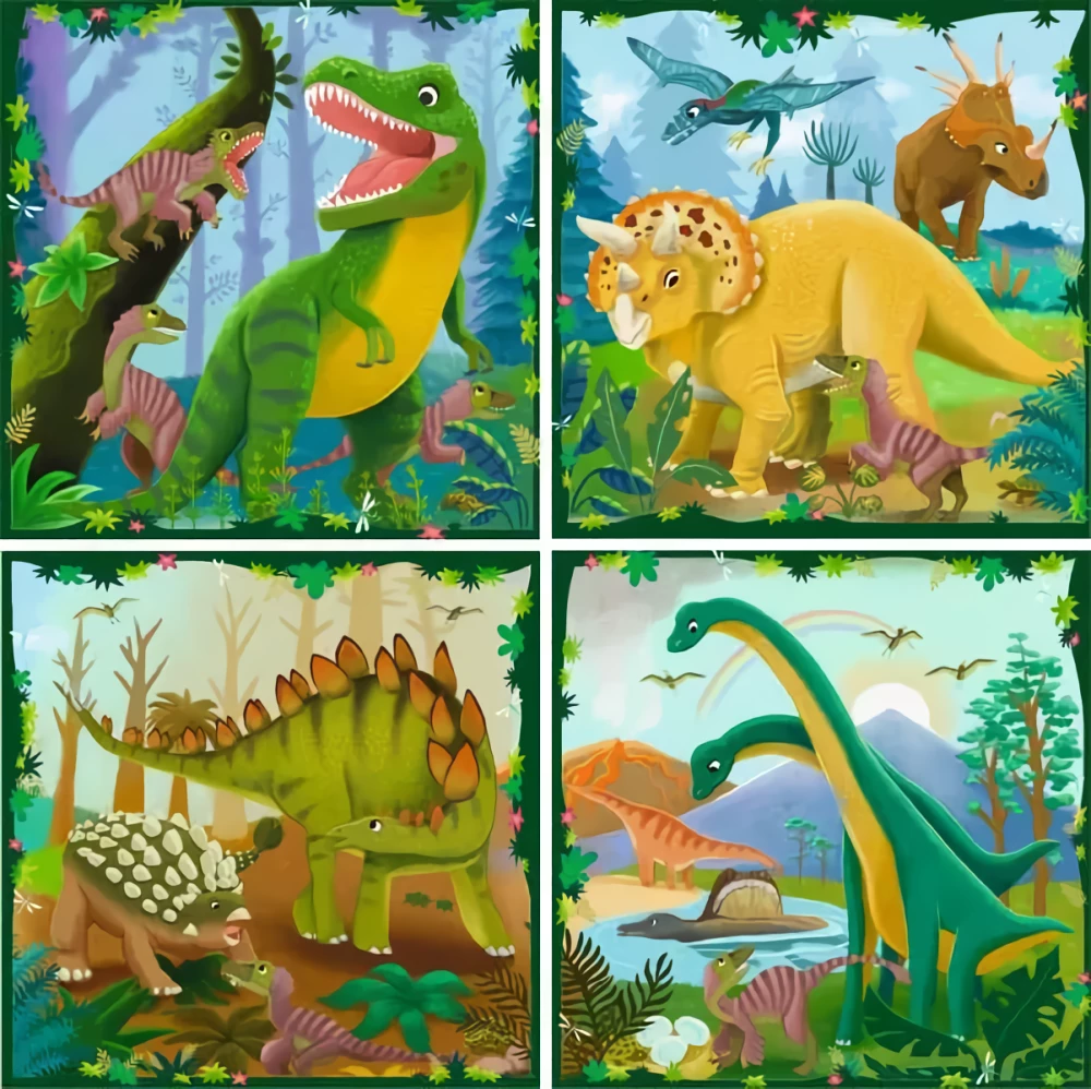 Puzzle - Puzzle up. Dinosaurs, 4in1